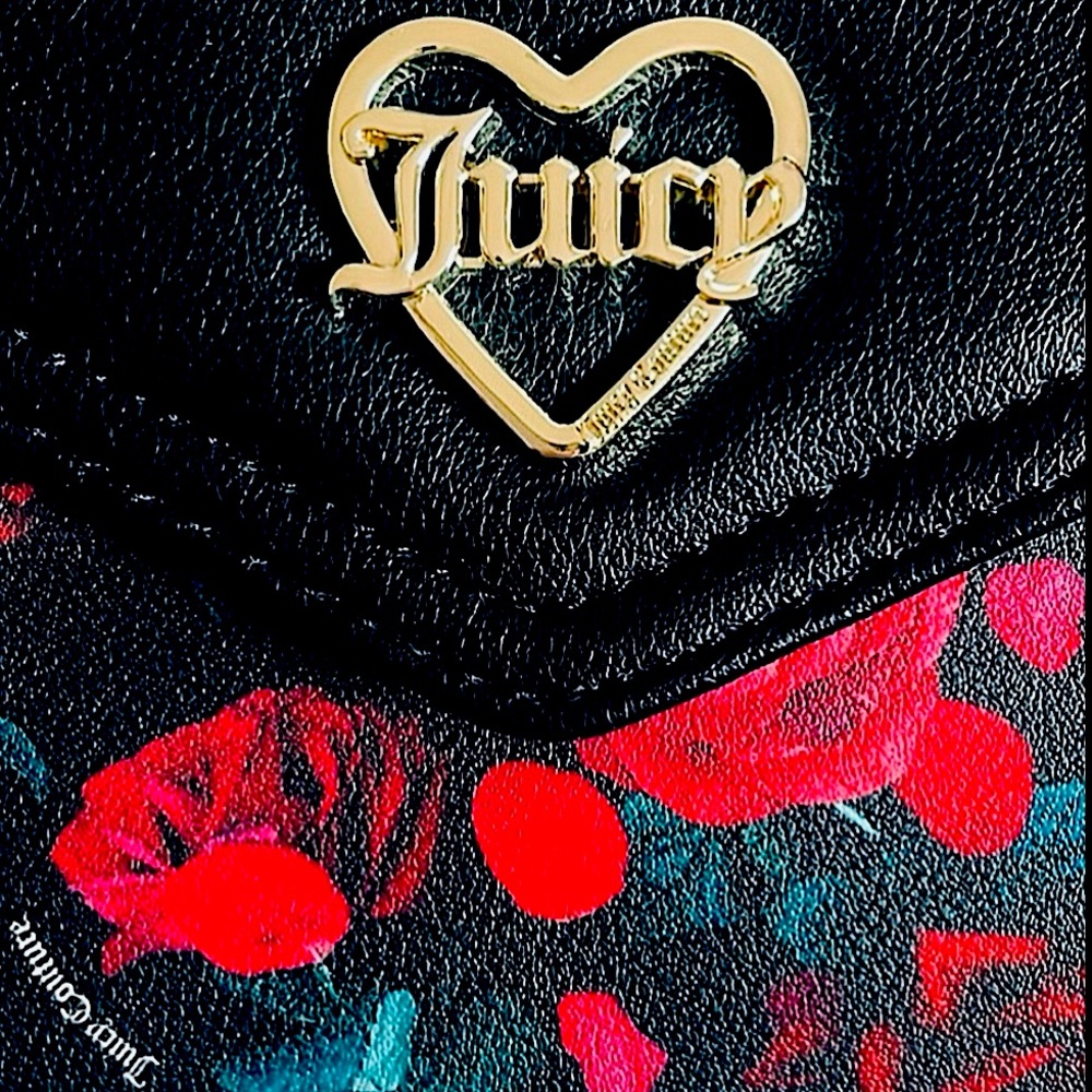 Juicy Couture black and red floral crossbody purse - Picture 3 of 10
